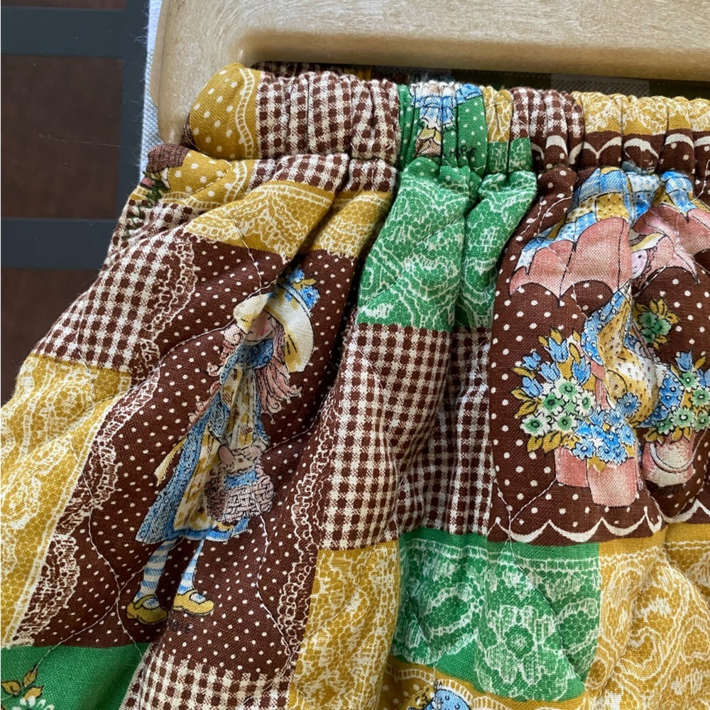 Vintage Holly Hobbie Patchwork Wood Handle Bag Purse Totebag - Picture 10 of 15